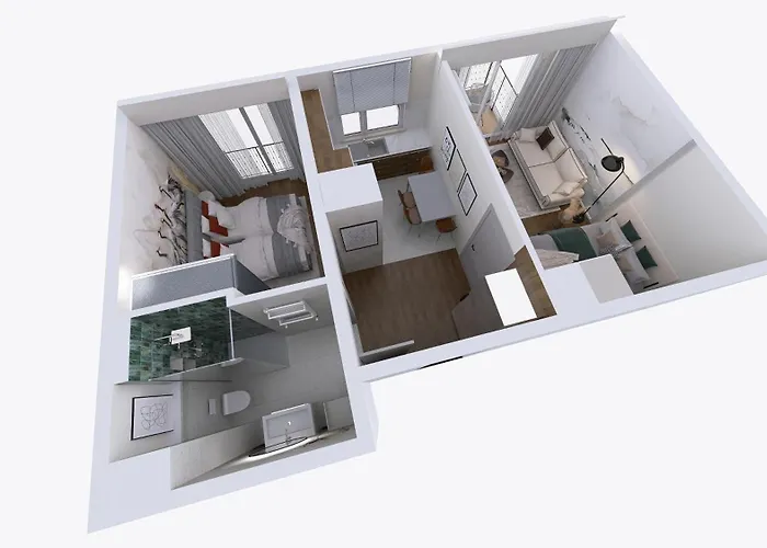 Apartment New #madalinskiego57 - Center, New Bulding, 2 Bedrooms, 2x Double Beds And A Fold-out Sofa, Separate Kitchen, Air Conditioning, Balcony, Underground Parking, Self Check In 24h, Internet, Netflix, Coffee Machine, Washing Machine,1 Km To The Railw *